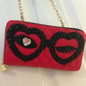 Betsy Johnson crossbody Bag red color
